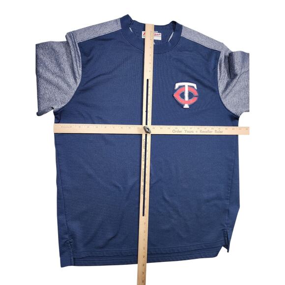 Majestic MLB Minnesota Twins Pullover Shirt Mens XL Long Sleeve Thermabase - Picture 4 of 12